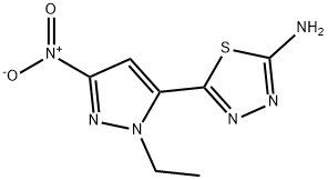 5-(1-ethyl-3-nitro-1H-pyrazol-5-yl)-1,3,4-thiadiazol-2-amine,1946817-59-9,结构式