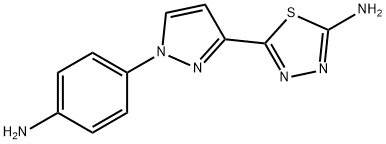 5-[1-(4-aminophenyl)-1H-pyrazol-3-yl]-1,3,4-thiadiazol-2-amine Struktur