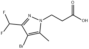 3-[4-bromo-3-(difluoromethyl)-5-methyl-1H-pyrazol-1-yl]propanoic acid Structure