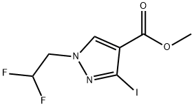methyl 1-(2,2-difluoroethyl)-3-iodo-1H-pyrazole-4-carboxylate 化学構造式