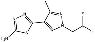 1946822-53-2 5-[1-(2,2-difluoroethyl)-3-methyl-1H-pyrazol-4-yl]-1,3,4-thiadiazol-2-amine