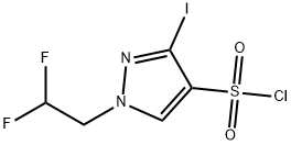 1-(2,2-difluoroethyl)-3-iodo-1H-pyrazole-4-sulfonyl chloride Structure