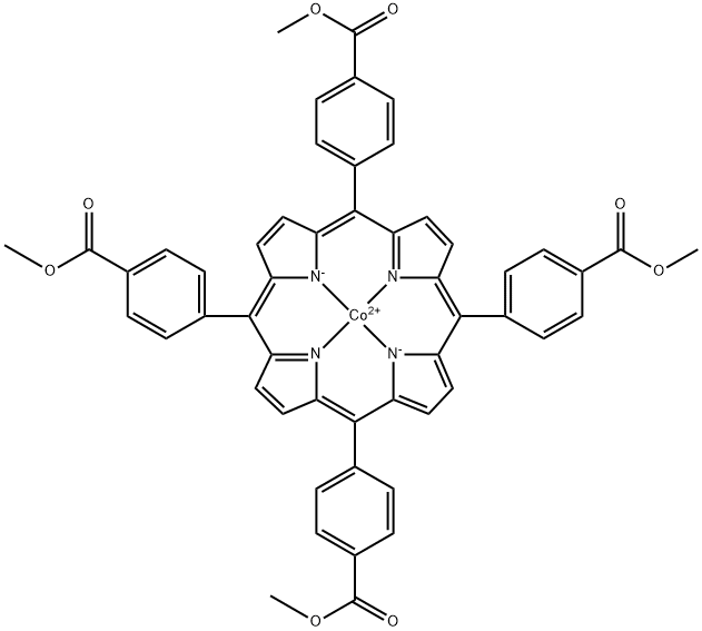 Cobalt, [[1,1',1'',1'''-tetramethyl 4,4',4'',4'''-(21H,23H-porphine-5,10,15,20-tetrayl-κN21,κN22,κN23,κN24)tetrakis[benzoato]](2-)]-, (SP-4-1)- Structure