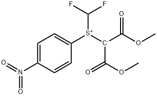 (Difluoromethyl)[2-methoxy-1-(methoxycarbonyl)-2-oxoethyl](4-nitrophenyl)-sulfonium Inner Salt Struktur