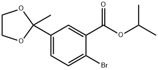 Benzoic acid, 2-bromo-5-(2-methyl-1,3-dioxolan-2-yl)-, 1-methylethyl ester Structure