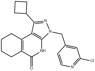 3-((2-氯吡啶-4-基)甲基)-1-环丁基-6,7,8,9-四氢-3H-吡唑并[3,4-C]异喹啉-5(4H)-酮, 1951439-42-1, 结构式