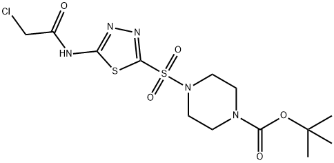 1-Piperazinecarboxylic acid, 4-[[5-[(2-chloroacetyl)amino]-1,3,4-thiadiazol-2-yl]sulfonyl]-, 1,1-dimethylethyl ester Structure