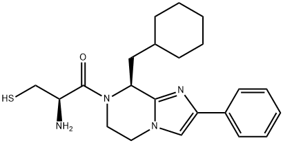 195450-11-4 1-Propanone, 2-amino-1-[(8S)-8-(cyclohexylmethyl)-5,6-dihydro-2-phenylimidazo[1,2-a]pyrazin-7(8H)-yl]-3-mercapto-, (2R)-