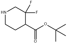 4-Piperidinecarboxylic acid, 3,3-difluoro-, 1,1-dimethylethyl ester 化学構造式