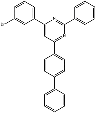 4-(BIPHENYL-4-YL)-6-(3-BROMOPHENYL)-2-PHENYLPYRIMIDINE 结构式