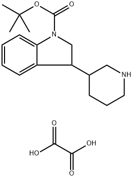 tert-Butyl 3-(piperidin-3-yl)indoline-1-carboxylate oxalate Structure