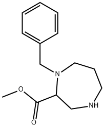 1H-1,4-Diazepine-2-carboxylic acid, hexahydro-1-(phenylmethyl)-, methyl ester 化学構造式