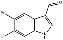 5-溴-6-氯-1H-吲唑-3-甲醛, 1956325-18-0, 结构式