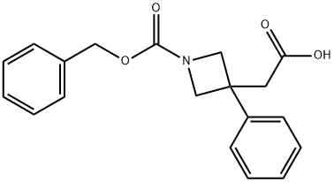 3-Azetidineacetic acid, 3-phenyl-1-[(phenylmethoxy)carbonyl]- 化学構造式