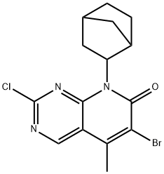 Pyrido[2,3-d]pyrimidin-7(8H)-one, 8-bicyclo[2.2.1]hept-2-yl-6-bromo-2-chloro-5-methyl- Struktur