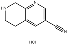 5,6,7,8-Tetrahydro-1,7-naphthyridine-3-carbonitrile hydrochloride Structure