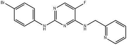 N2-(4-Bromophenyl)-5-Fluoro-N4-(Pyridin-2-Ylmethyl)Pyrimidine-2,4-Diamine(WXC02288) 化学構造式