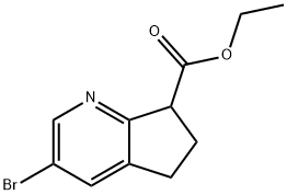 5H-Cyclopenta[b]pyridine-7-carboxylic acid, 3-bromo-6,7-dihydro-, ethyl ester 化学構造式