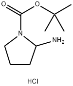 tert-Butyl 2-aminopyrrolidine-1-carboxylate hydrochloride 化学構造式