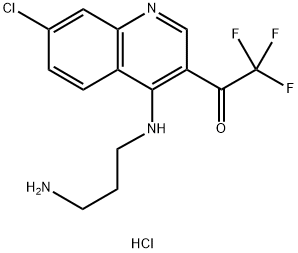 1-(4-((3-Aminopropyl)amino)-7-chloroquinolin-3-yl)-2,2,2-trifluoroethanone hydrochloride 化学構造式