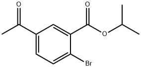 Benzoic acid, 5-acetyl-2-bromo-, 1-methylethyl ester Struktur