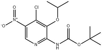 Carbamic acid, N-[4-chloro-3-(1-methylethoxy)-5-nitro-2-pyridinyl]-, 1,1-dimethylethyl ester 化学構造式