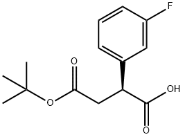 Butanedioic acid, 2-(3-fluorophenyl)-, 4-(1,1-dimethylethyl) ester, (2S)- Structure