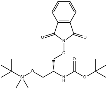 Carbamic acid, N-[(1S)-2-[(1,3-dihydro-1,3-dioxo-2H-isoindol-2-yl)oxy]-1-[[[(1,1-dimethylethyl)dimethylsilyl]oxy]methyl]ethyl]-, 1,1-dimethylethyl ester Structure