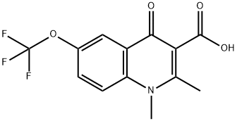 3-Quinolinecarboxylic acid, 1,4-dihydro-1,2-dimethyl-4-oxo-6-(trifluoromethoxy)- 化学構造式