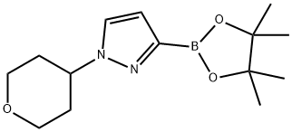 1-(四氢-2H-吡喃-4-基)吡唑-3-硼酸频哪醇酯,1969279-38-6,结构式