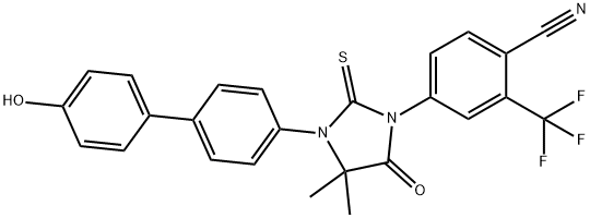 Benzonitrile, 4-[3-(4'-hydroxy[1,1'-biphenyl]-4-yl)-4,4-dimethyl-5-oxo-2-thioxo-1-imidazolidinyl]-2-(trifluoromethyl)- Structure