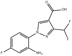 1-(2-amino-4-fluorophenyl)-3-(difluoromethyl)-1H-pyrazole-4-carboxylic acid,1975118-26-3,结构式