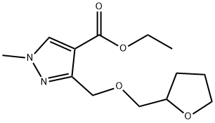 ethyl 1-methyl-3-[(tetrahydrofuran-2-ylmethoxy)methyl]-1H-pyrazole-4-carboxylate,1975118-81-0,结构式