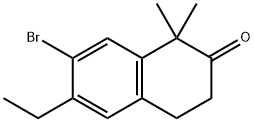 2(1H)-Naphthalenone, 7-bromo-6-ethyl-3,4-dihydro-1,1-dimethyl- 化学構造式