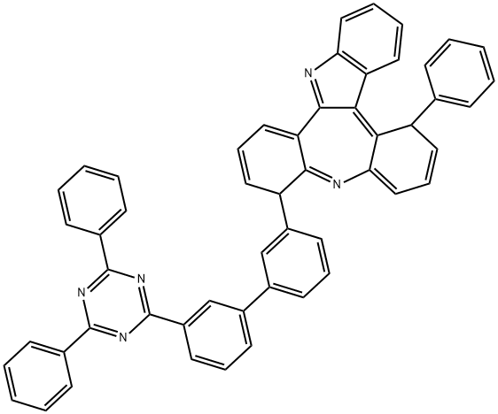 10-[3'-(4,6-diphenyl-1,3,5-triazin-2-yl)[1,1'-biphenyl]-3-yl]-5,10-dihydro-5-phenylbenz[b]indolo[2,3-d][1]benzazepine Structure