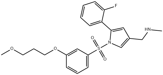 1H-Pyrrole-3-methanamine, 5-(2-fluorophenyl)-1-[[3-(3-methoxypropoxy)phenyl]sulfonyl]-N-methyl- Structure