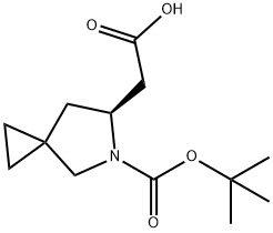 2-[(6S)-5-[(tert-butoxy)carbonyl]-5-azaspiro[2.4]heptan-6-yl]acetic acid Structure