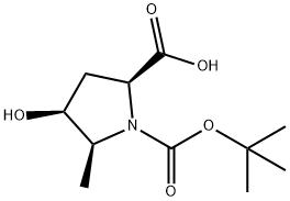 (2S,4S,5S)-1-(叔丁氧羰基)-4-羟基-5-甲基吡咯烷-2-羧酸 结构式