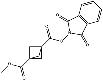 Bicyclo[1.1.1]pentane-1,3-dicarboxylic acid, 1-(1,3-dihydro-1,3-dioxo-2H-isoindol-2-yl) 3-methyl ester Struktur