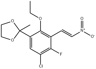 1,3-Dioxolane, 2-[5-chloro-2-ethoxy-4-fluoro-3-[(1E)-2-nitroethenyl]phenyl]-2-methyl- Structure