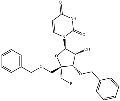 Uridine, 4'-C-(fluoromethyl)-3',5'-bis-O-(phenylmethyl)- Structure