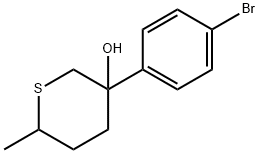2H-Thiopyran-3-ol, 3-(4-bromophenyl)tetrahydro-6-methyl- 化学構造式