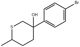 2H-Thiopyran-3-ol, 3-(4-bromophenyl)tetrahydro-6-methyl- Struktur