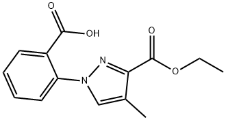 1H-Pyrazole-3-carboxylic acid, 1-(2-carboxyphenyl)-4-methyl-, 3-ethyl ester 结构式