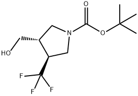 (3S,4S)-叔-丁基 3-(羟甲基)-4-(三氟甲基)吡咯烷-1-甲酸基酯, 2008714-26-7, 结构式