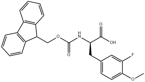 (2R)-2-({[(9H-fluoren-9-yl)methoxy]carbonyl}amino)-3-(3-fluoro-4-methoxyphenyl)propanoic acid 结构式