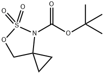 6-Oxa-5-thia-4-azaspiro[2.4]heptane-4-carboxylic acid, 1,1-dimethylethyl ester, 5,5-dioxide Struktur