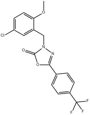 1,3,4-Oxadiazol-2(3H)-one, 3-[(5-chloro-2-methoxyphenyl)methyl]-5-[4-(trifluoromethyl)phenyl]-|1,3,4-Oxadiazol-2(3H)-one, 3-[(5-chloro-2-methoxyphenyl)methyl]-5-[4-(trifluoromethyl)phenyl]-