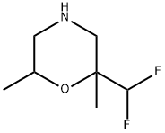 Morpholine, 2-(difluoromethyl)-2,6-dimethyl- 化学構造式