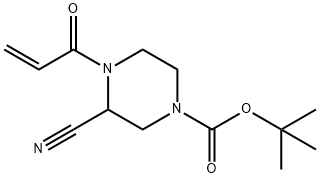 tert-butyl 3-cyano-4-(prop-2-enoyl)piperazine-1-carboxylate 化学構造式